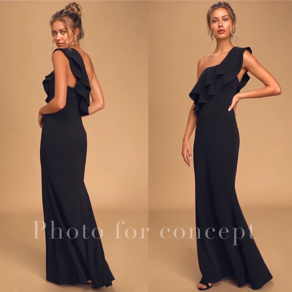 Adrianna Papell One Shoulder Ruffle Dress